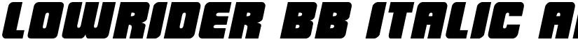 LowRider BB Italic font