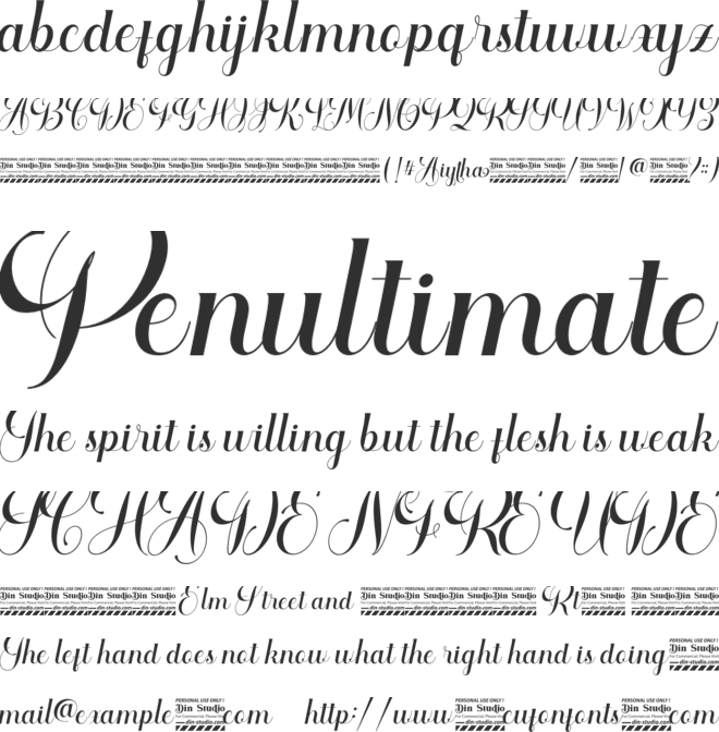 Aiytha Personal Use font preview
