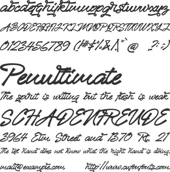 Sandiaga font preview