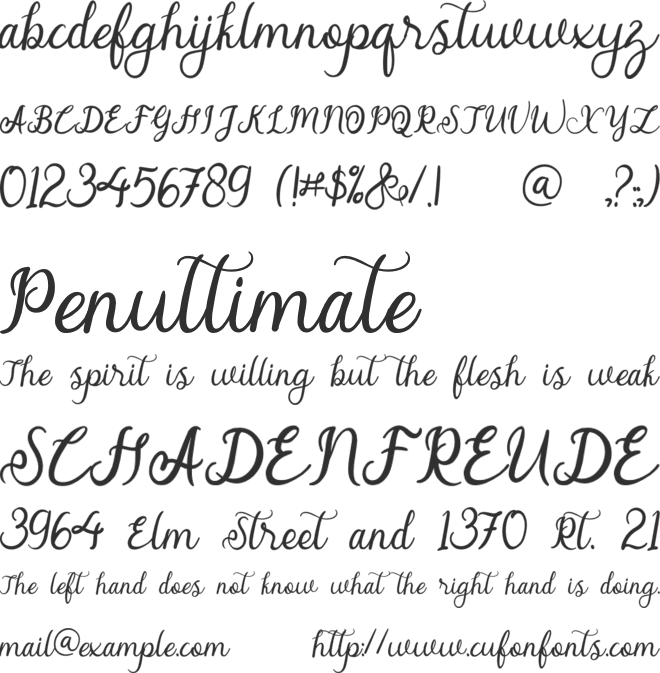 alymhela font preview