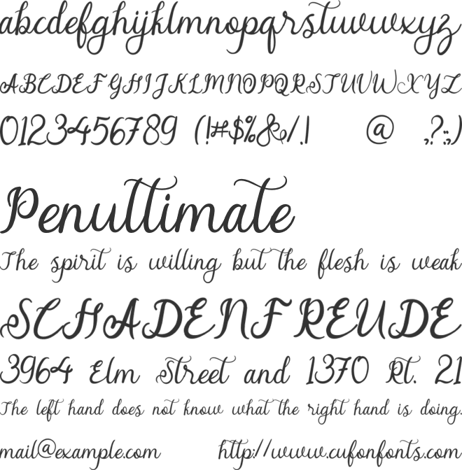 alymhela font preview