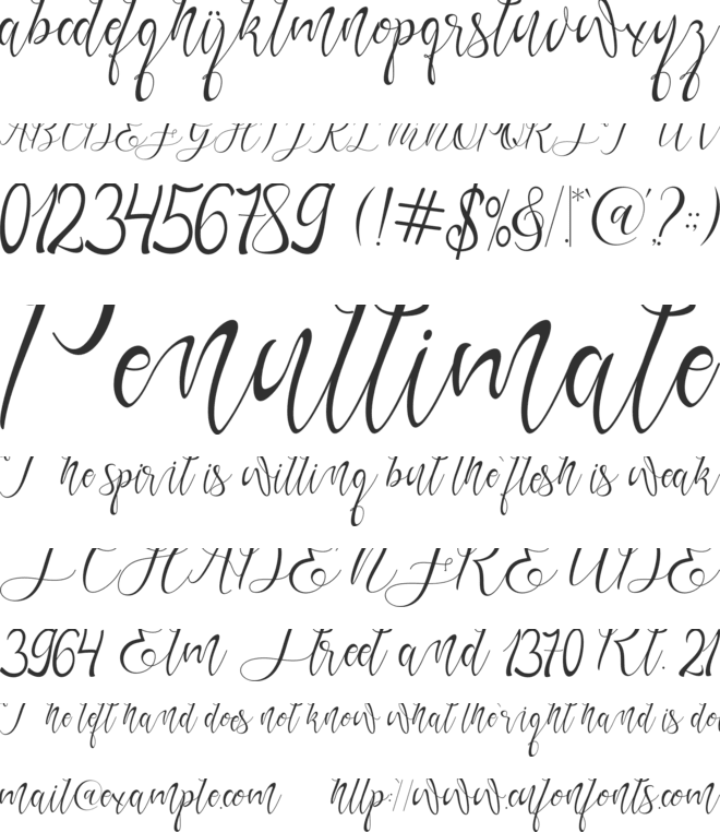Gresthine font preview