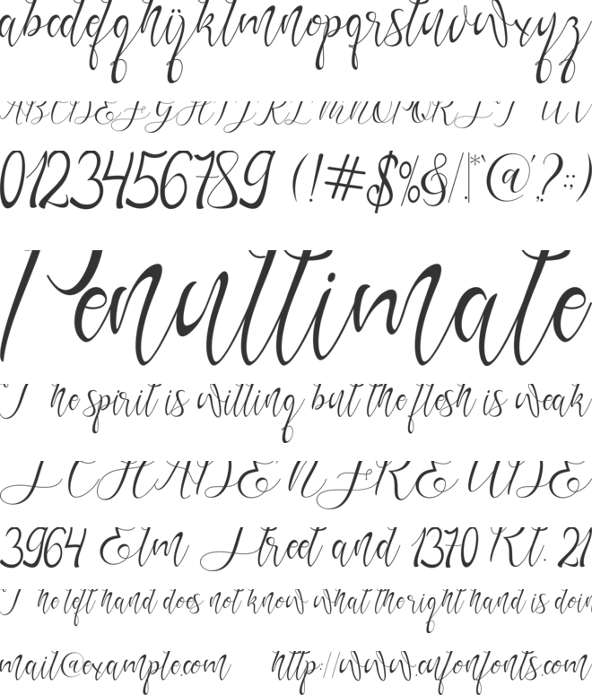 Gresthine font preview