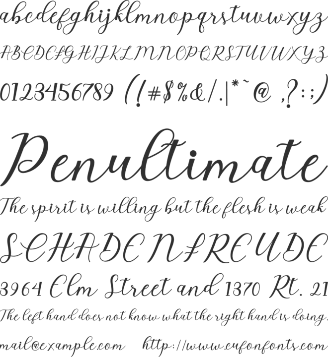 Emeley Script font preview