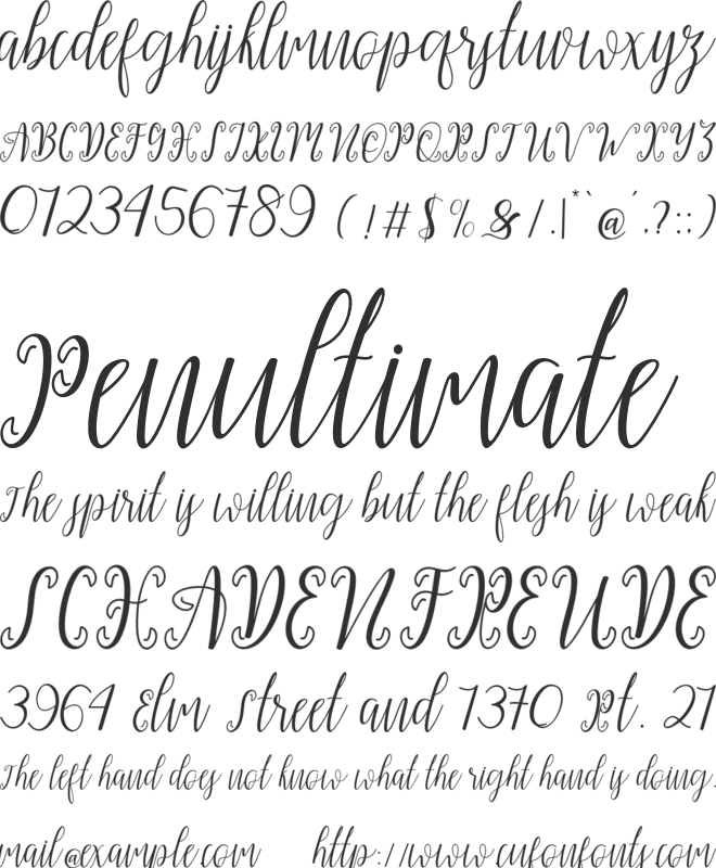My Darling Script font preview