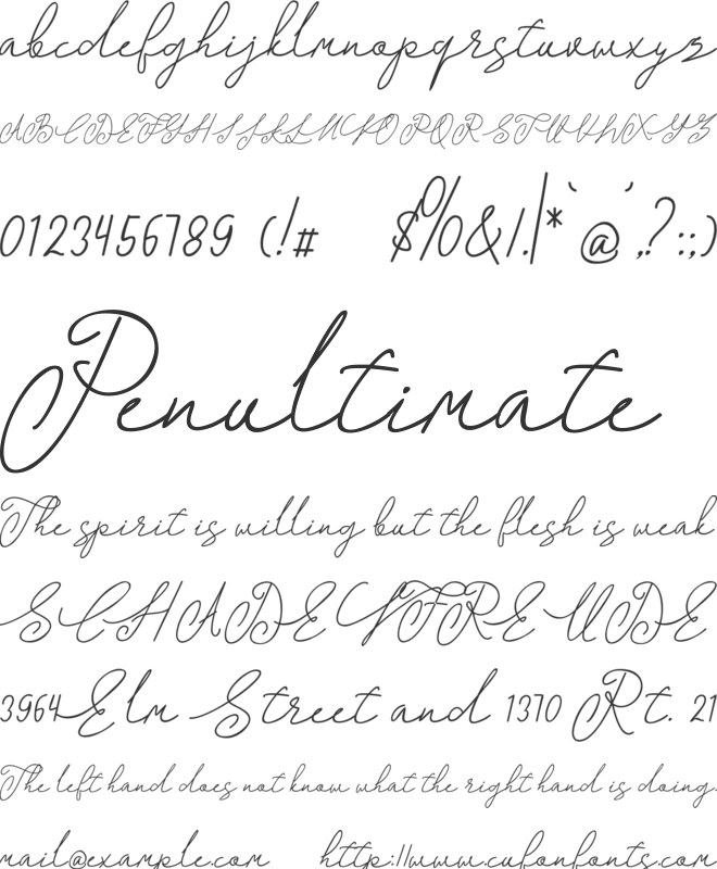 Shangrela font preview