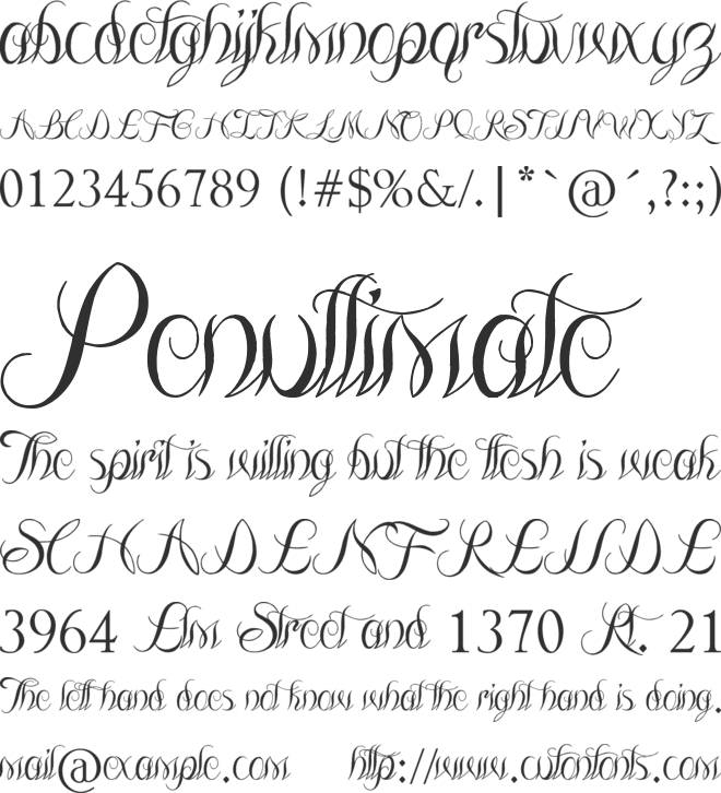 The Lodger Rang font preview