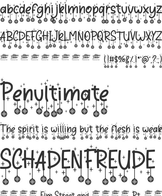Winter Bells Display - PUL font preview