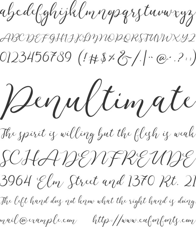 Bali Sunrise font preview