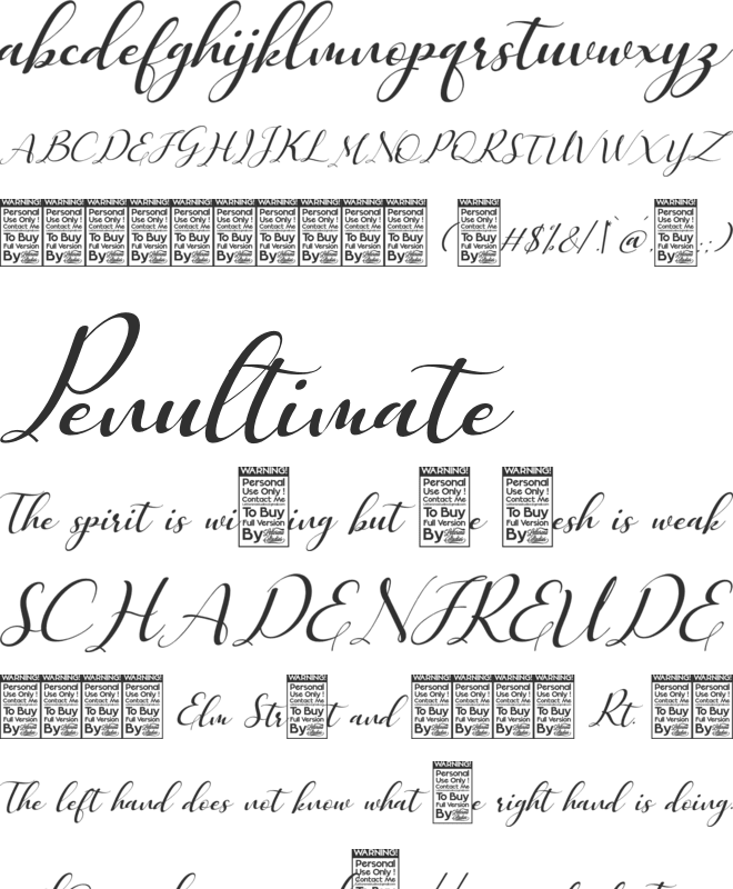 Emely love nature font preview