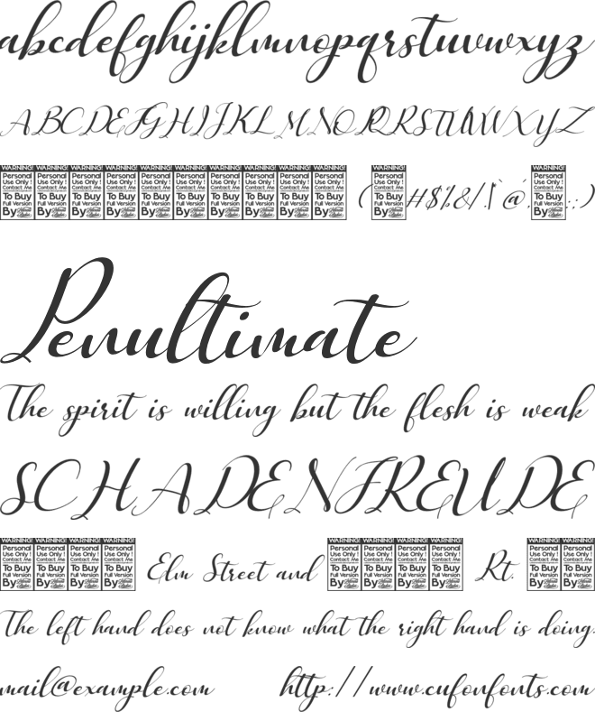 Emely love nature font preview