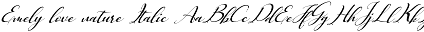 Emely love nature Italic font