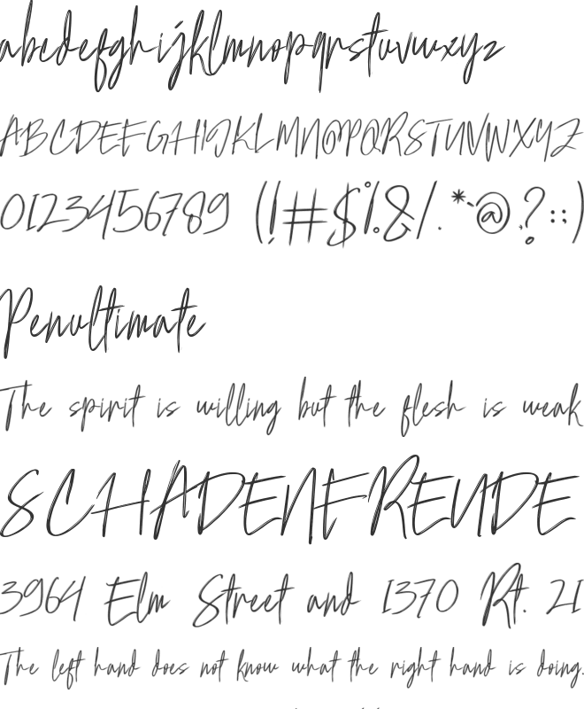 Rubatti font preview