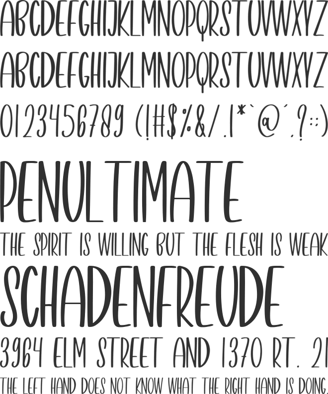 HERE COMES THE SUN font preview