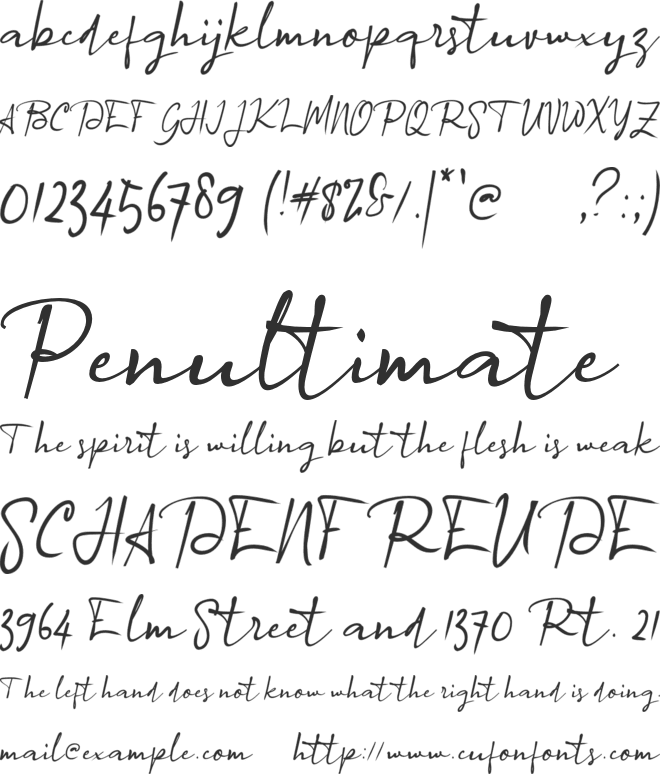 a Agreement Signature font preview