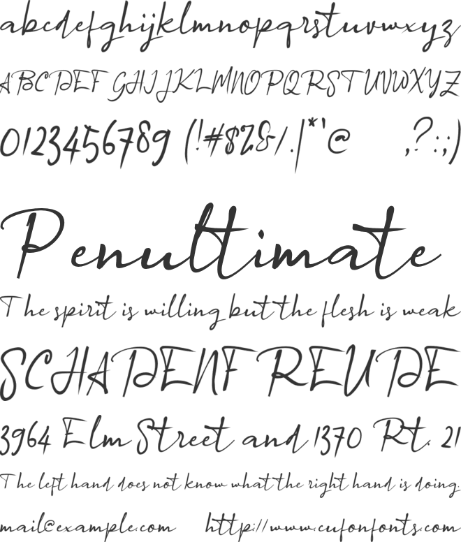 a Agreement Signature font preview