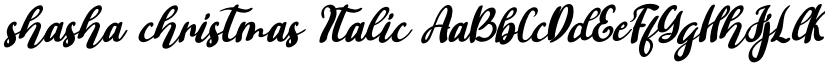 shasha christmas Italic font