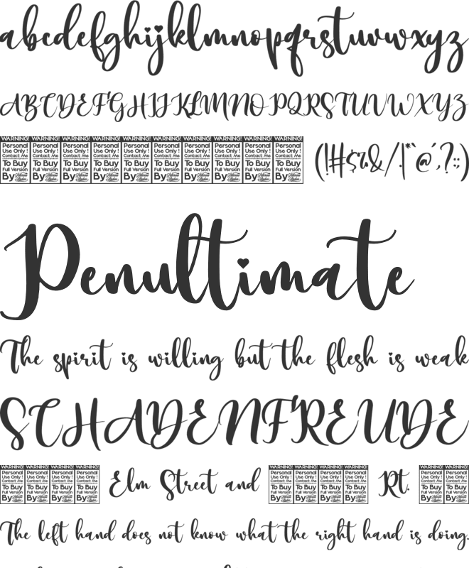 Sweet Glory font preview