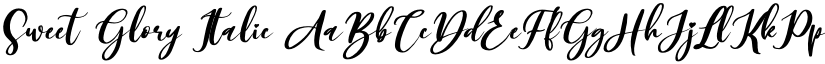 Sweet Glory Italic font