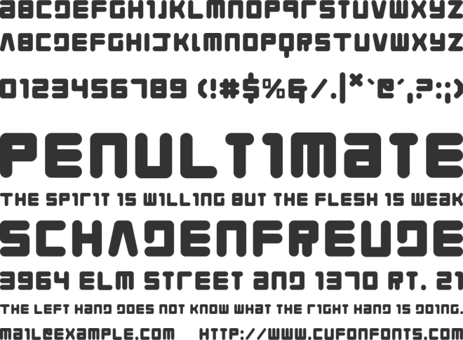 Young Techs font preview