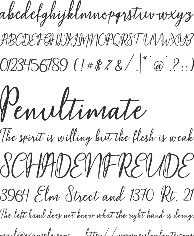 Maqella Script font preview