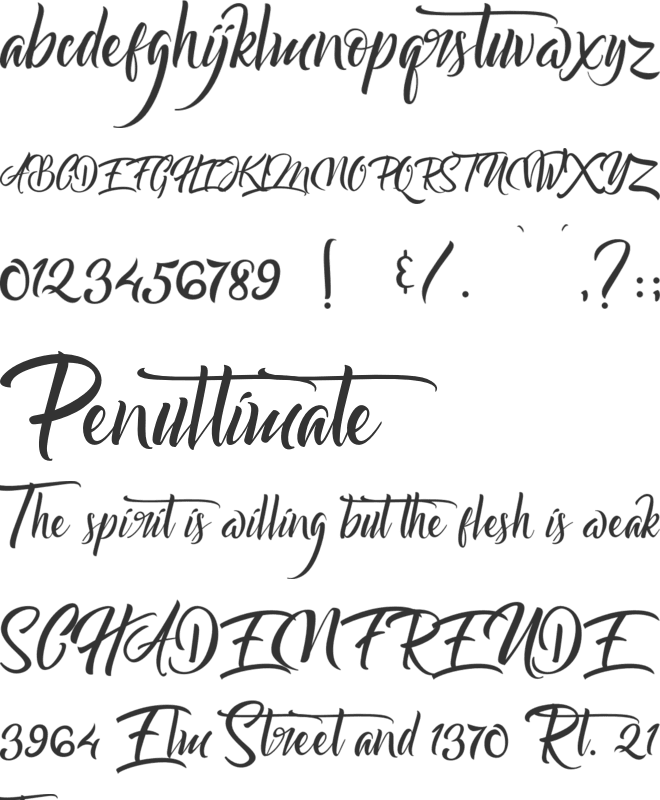 Bareken font preview