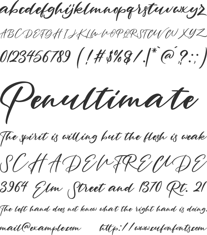 Rantting Tjinta font preview