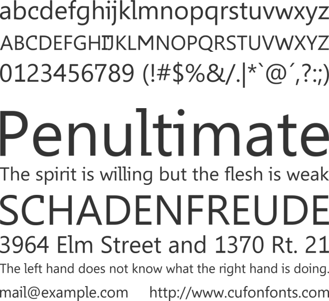 Elementary font preview