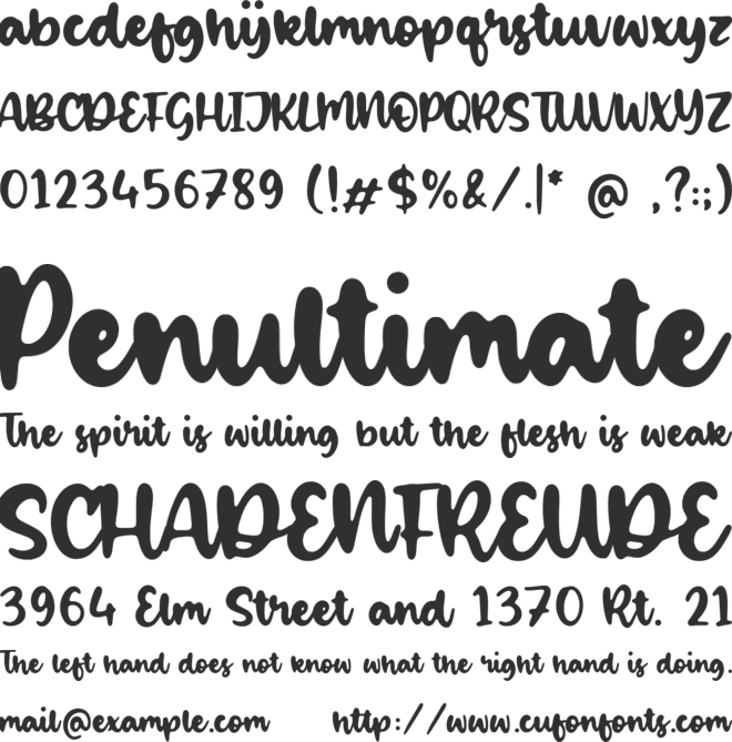 Baked Almond font preview