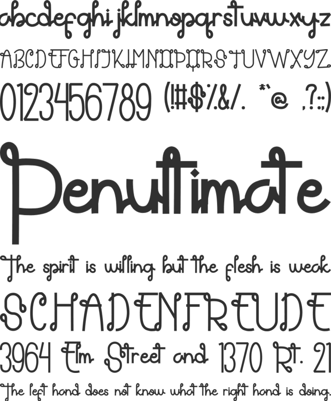 Themarie font preview
