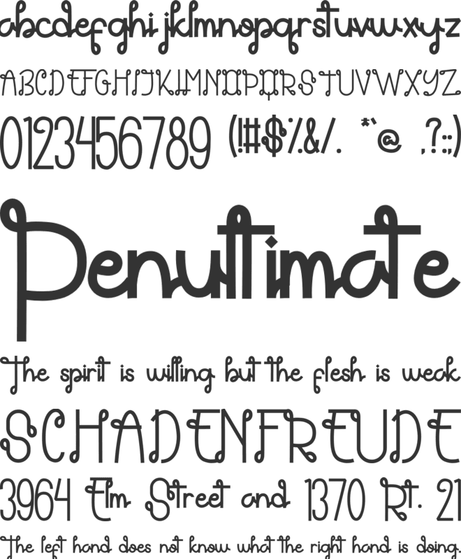 Themarie font preview