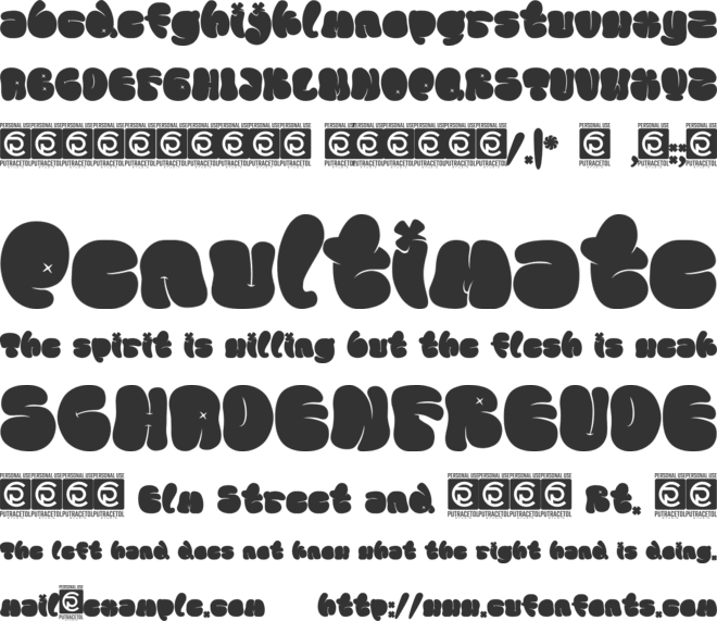 THE  STREET font preview