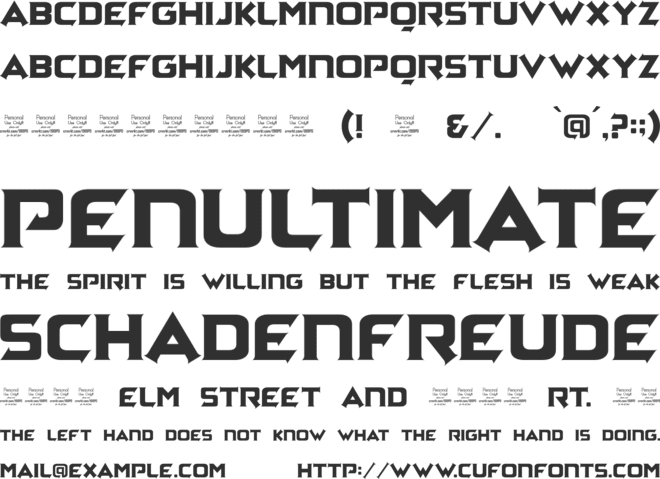 Archena Personal Use font preview