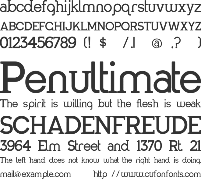 Panthony font preview