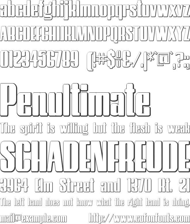 HostilBeveled font preview