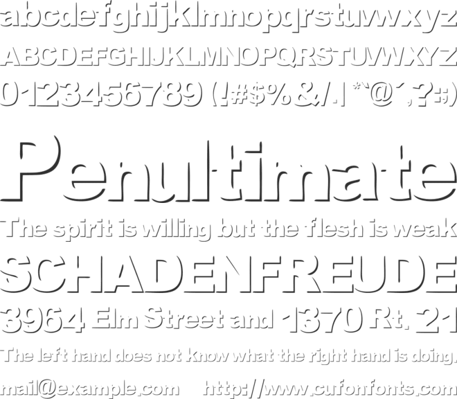 woodcutter invisible font preview