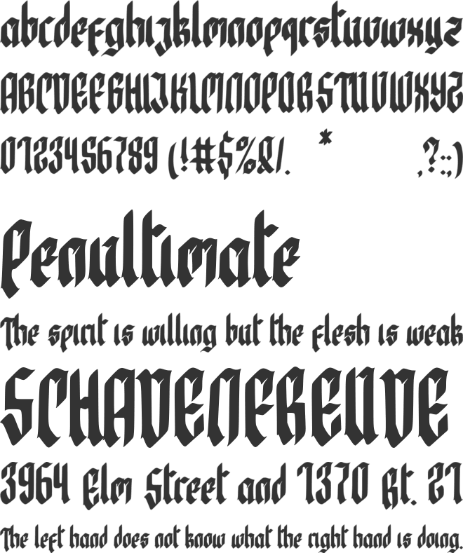 Bewear font preview