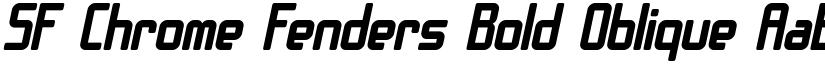 SF Chrome Fenders Bold Oblique font