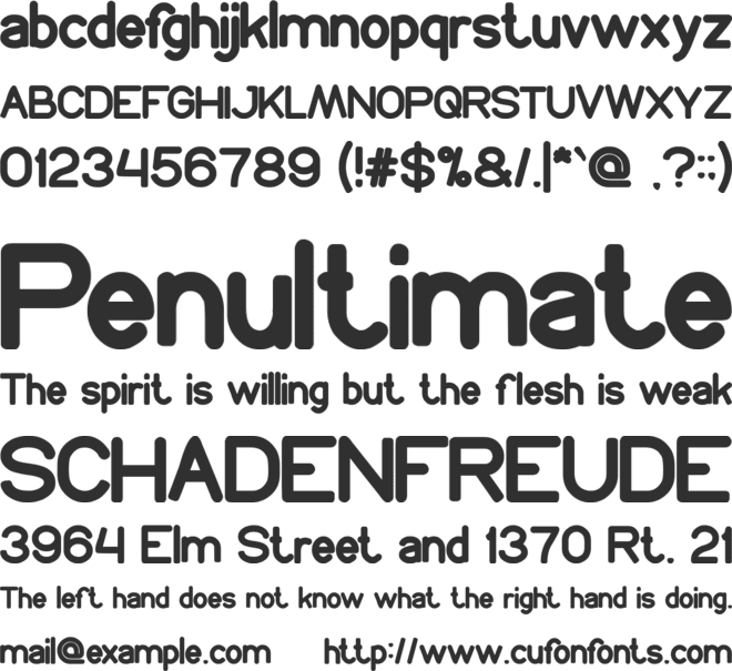 Young forever font preview