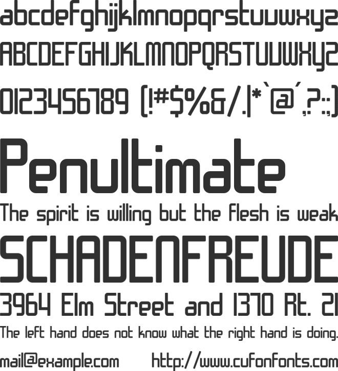 SF Chrome Fenders font preview
