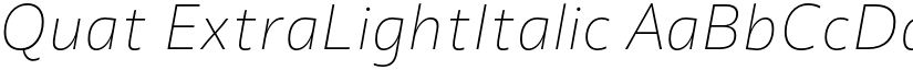 Quat ExtraLightItalic font