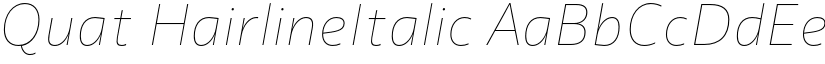Quat HairlineItalic font