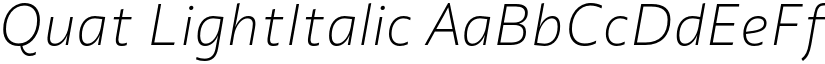 Quat LightItalic font