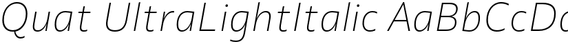 Quat UltraLightItalic font