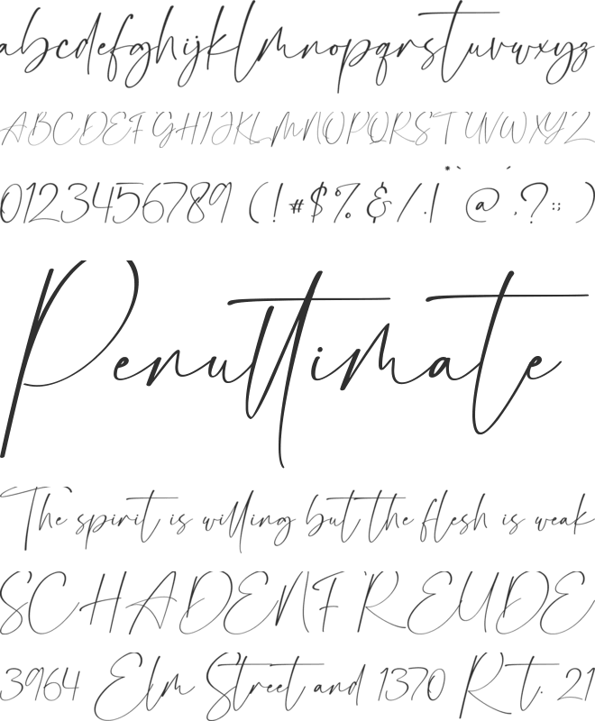 Romantica font preview
