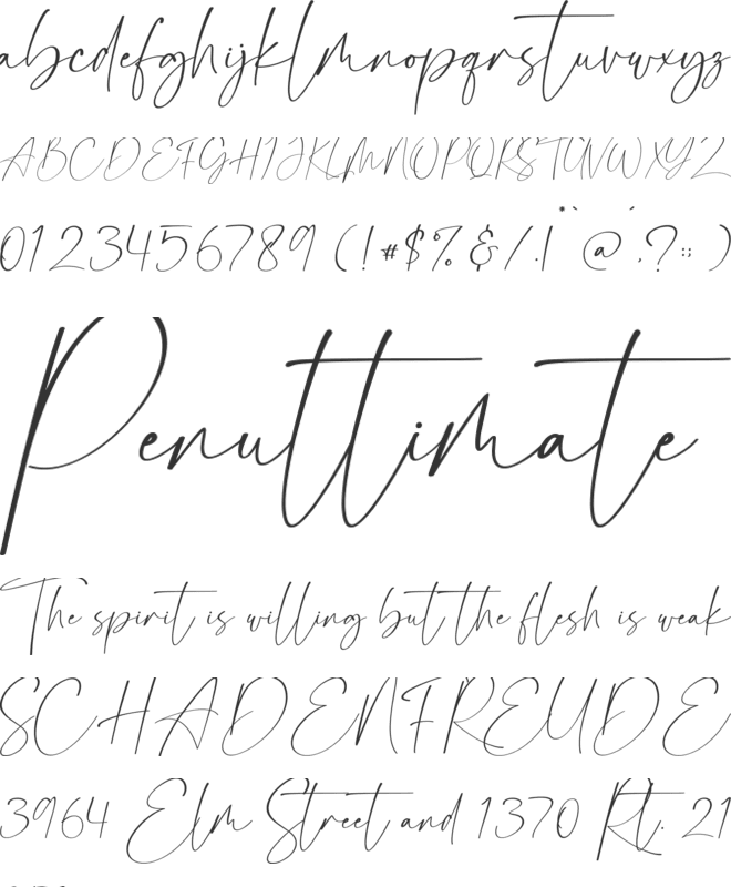 Romantica font preview