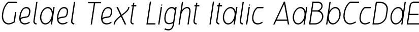 Gelael Text Light Italic font