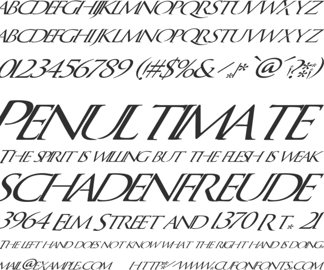 QuagentItalic font preview