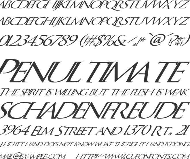 QuagentItalic font preview