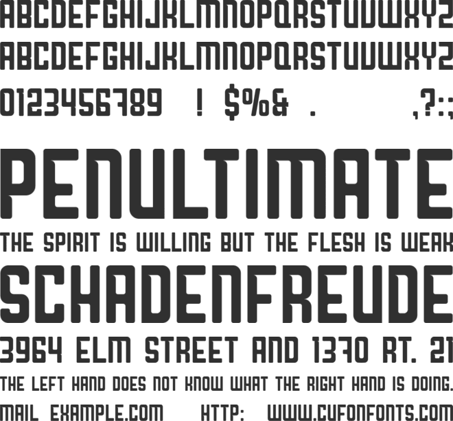 Downtown font preview